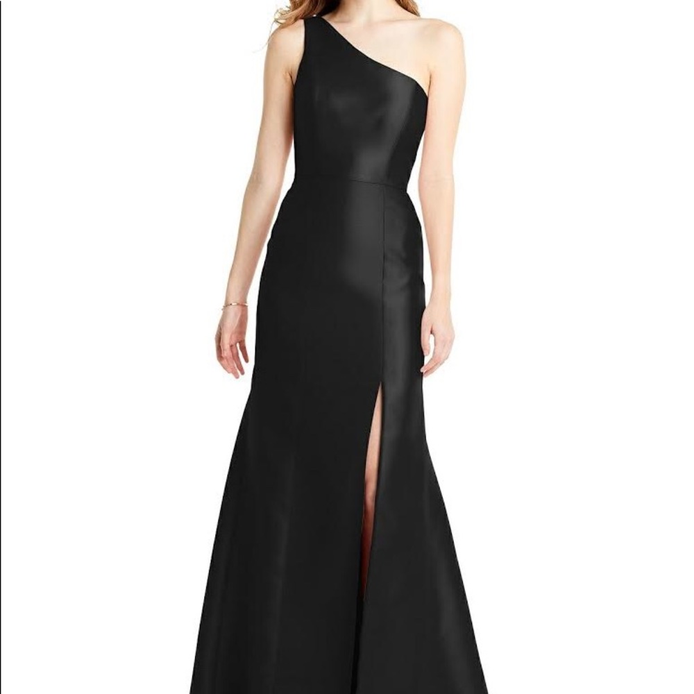 Black One Shoulder Bridesmaid Dress